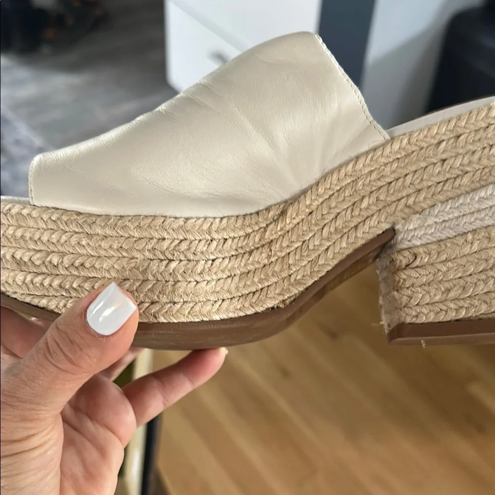 Cream Espadrille Platform Shoes with Slip-On Design - Picture 7 of 10